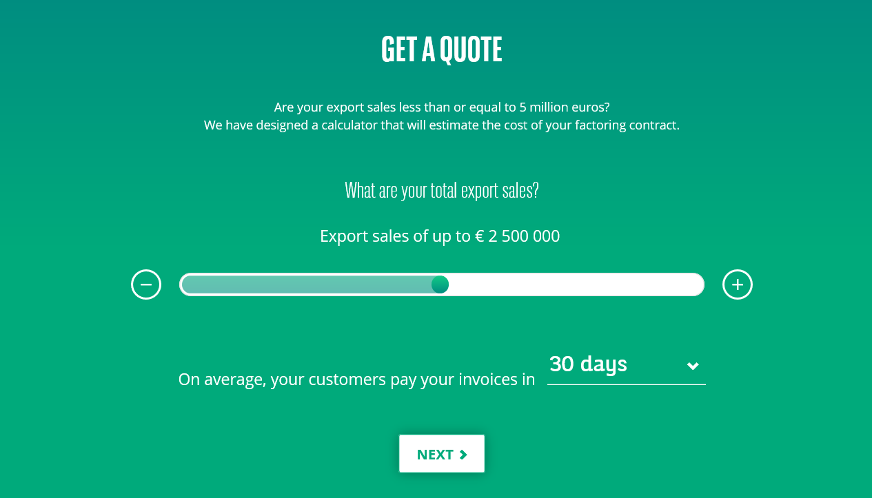 Make an estimate of the cost of your export factoring contract.